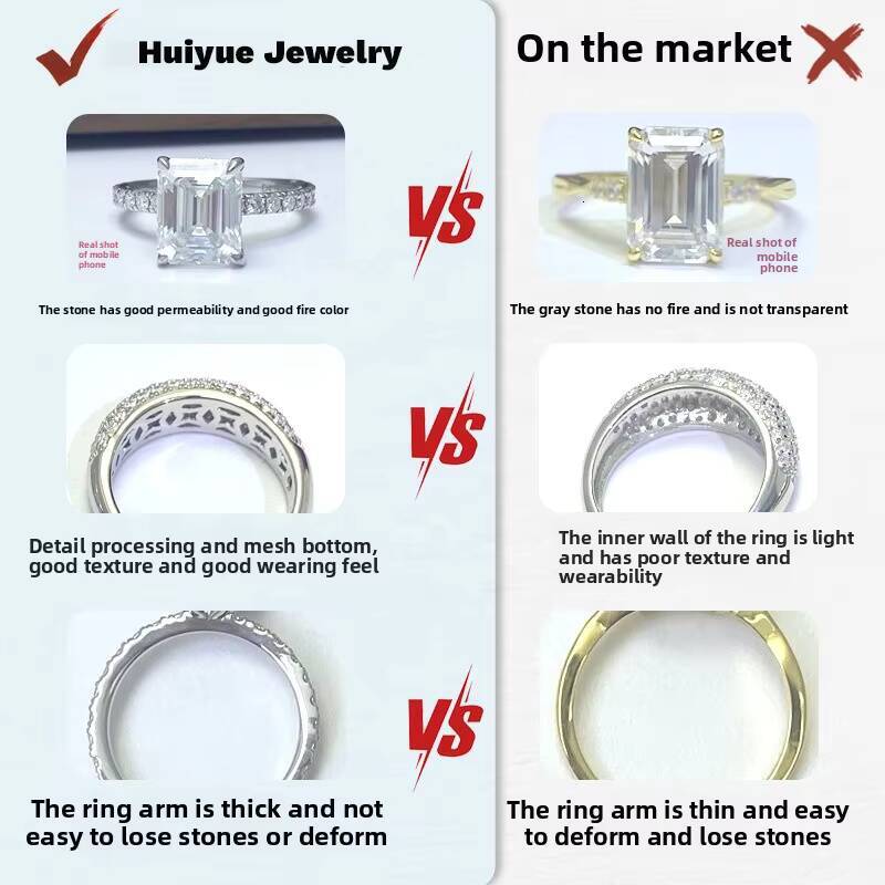 5 ct Moissanite Ring 925 silver rings for women engagement Wholesale engagement luxury fashion rings jewelry - view 6