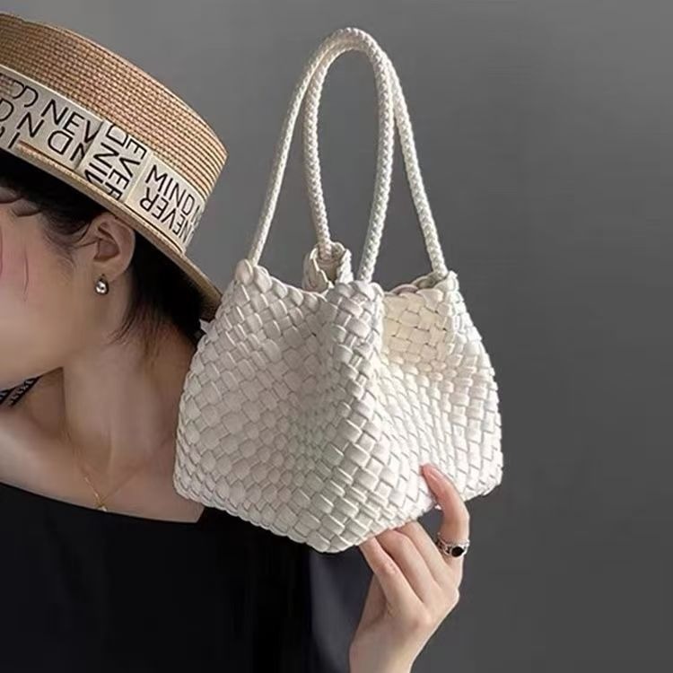 Luxury Fashion Bag 2026 Woven Goddess Style Top Handle Bag for Women, Premium Embossed Texture Handbag, Trendy Hot Sale Ladies Purse - view 1
