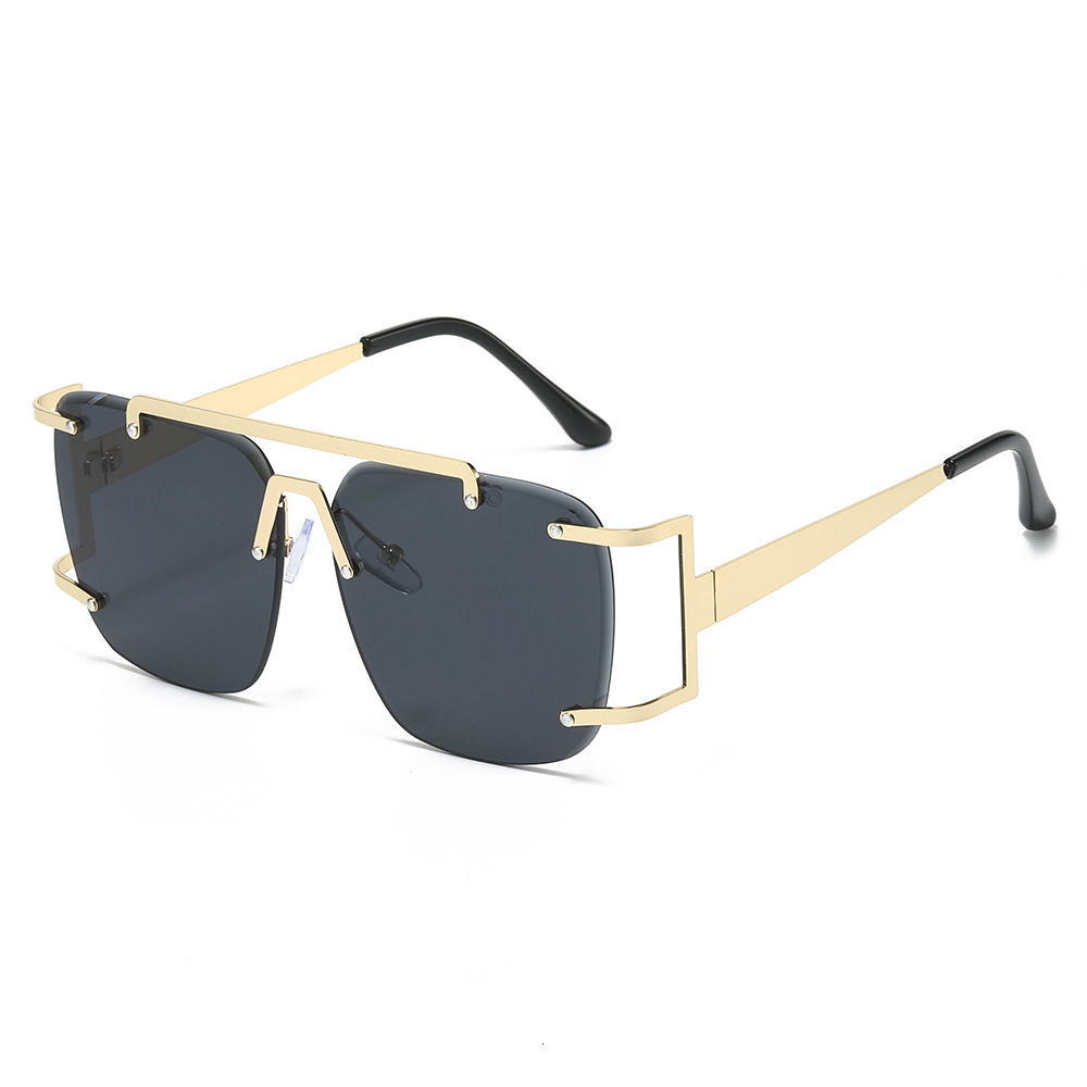 26 New Polygonal Frameless Sunglasses, European And American Irregular Street Style Double-Bridge Unisex Sunglasses - view 5