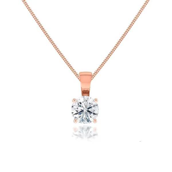 Custom New Simple VVS Round Cut Gold Plated Moissanite Pendant Women's Fine Jewelry - view 7