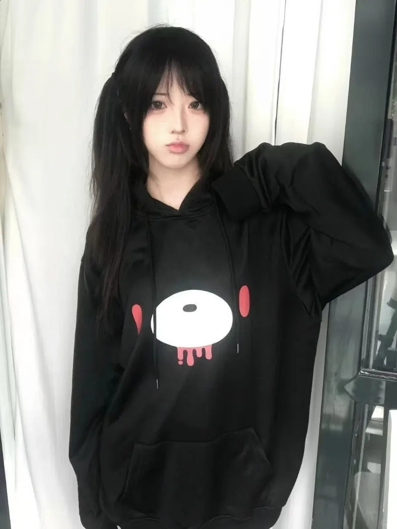 Autumn Lazy Women Casaul Gothic Sweatshirt Y2k Aesthetic Japanese Cartoon Print High Street Hoodied Harajuku Punk Clothes 260626 - view 1