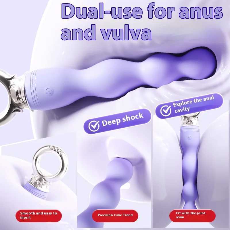 Silicone Butt Plug Anal Vibrator Bead USB Charging Women Vibrating Sex Toys Adult Products Anal Vibrator M260626 - view 4