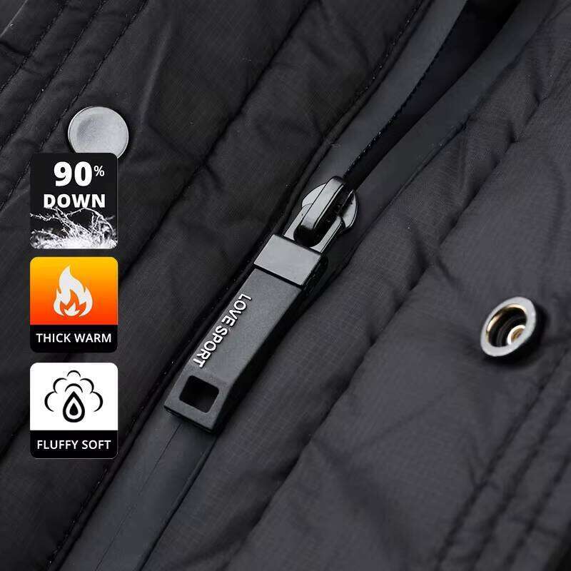 High End Long Thick New Brand Fashion Winter Down Jacket Men Casual Hooded Warm Street Parkas Feather Windbreaker Puffer Coats J260626 - view 7