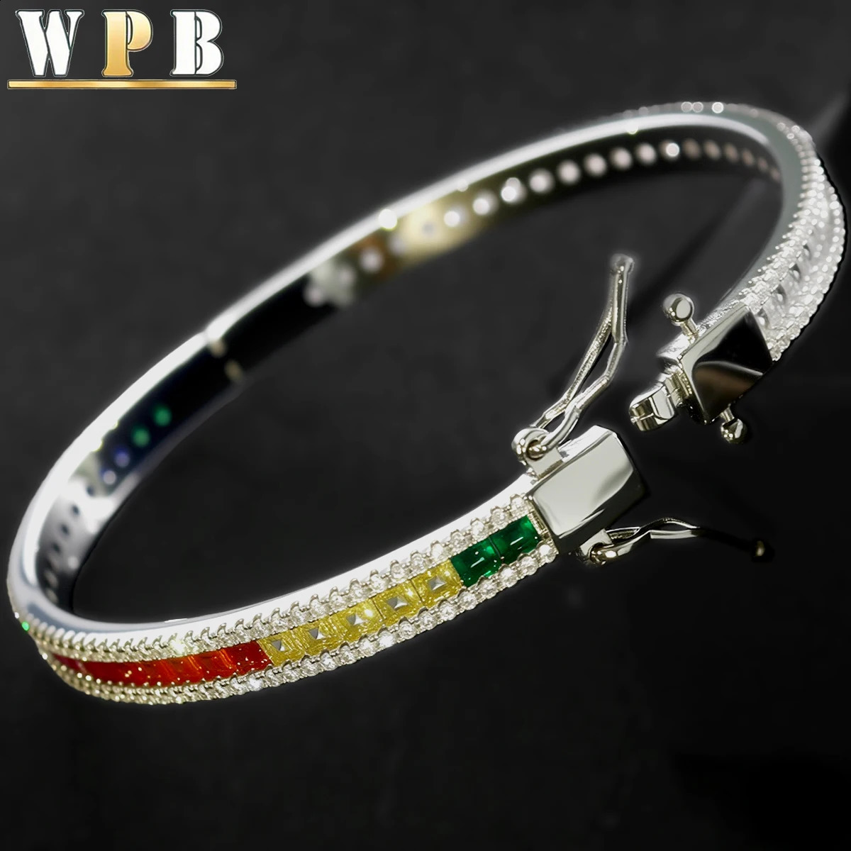 WPB y Style Colorful Zircon Bracelet for Women Platinum-Plated Push-Pull Clasp Stylish for Daily/Dates/Light Business Wear 260626 - view 4