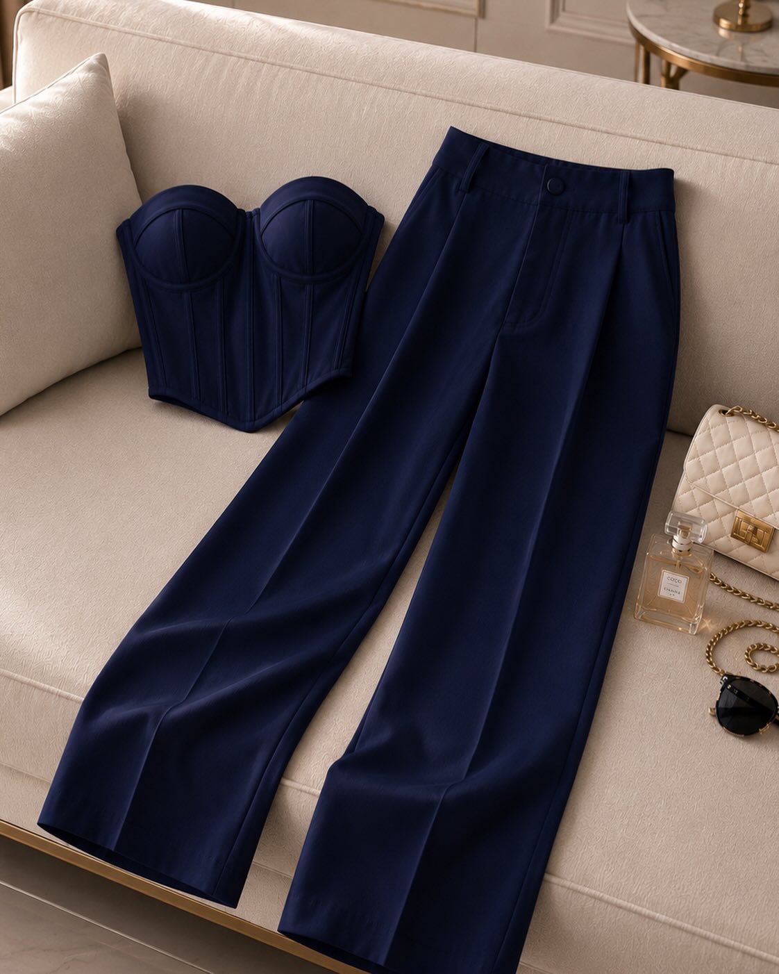 Womens Summer Outfits 2 Piece Sets Casual Top Wide Leg Pants Spring Matching Lounge Set SF060 - view 7