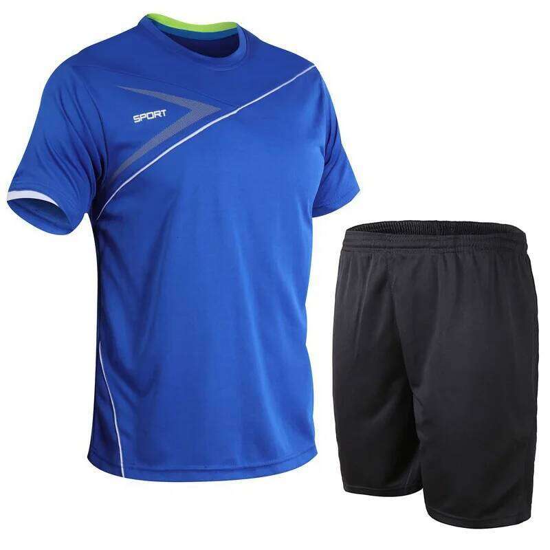 2025 New Short Sleeve Men's Leisure Sports Running Fitness T-shirt Shorts Set for Quick Drying 26Y0626 - view 5