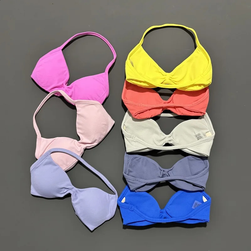 Sports Strappy Bra Yoga Underwear Women Gym Top Running Exercise Backless Bra High Support Active Wear Fitness Workout Halter 260626 - view 3