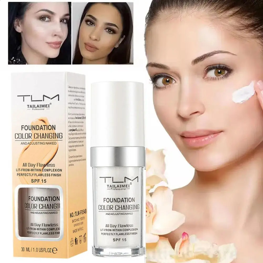 1/2/3PCs Color Changing Foundation Temperature Liquid Foundation Naturally Blends Moisturizing Foundation Makeup Waterproof 260625 - view 5
