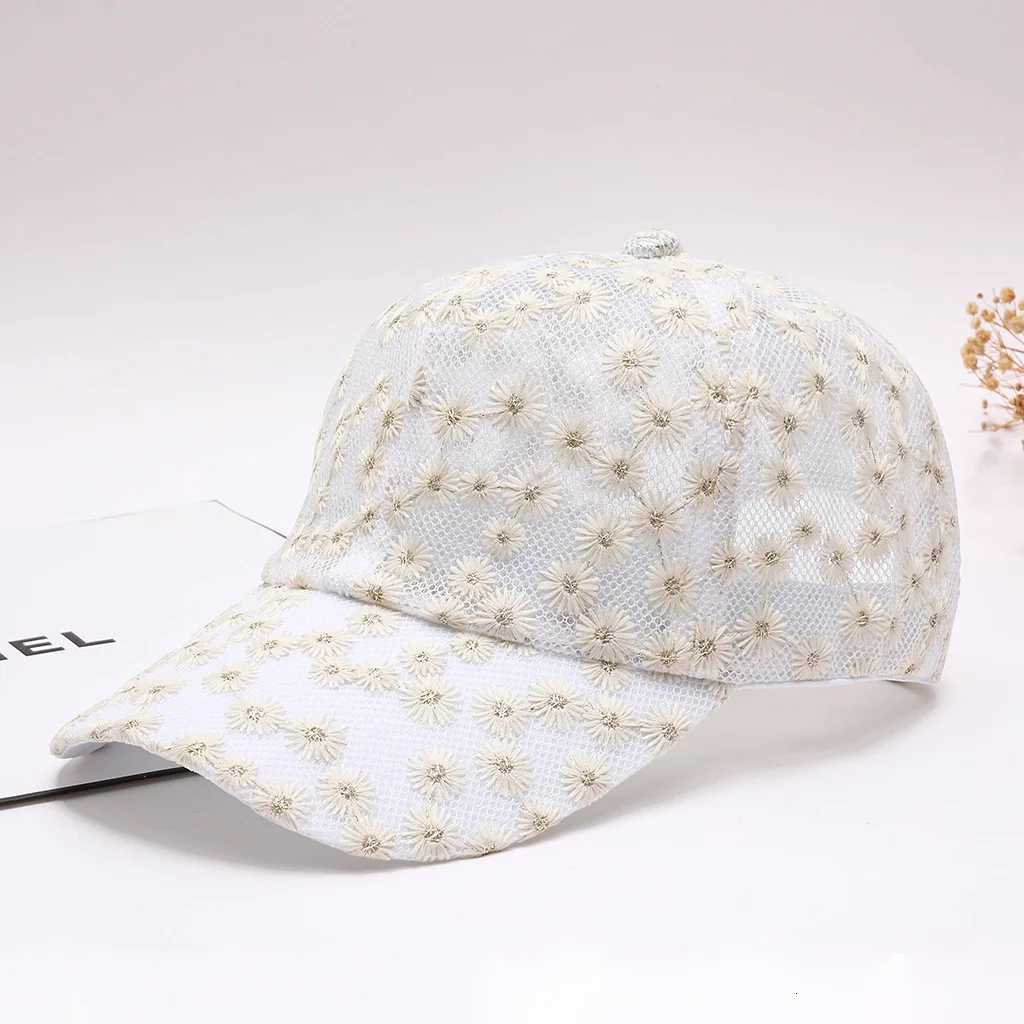 net-silk embroidery daisies Misty atmosphere lace openwork baseball comfortable to wear without causing excessive sweating M260626 - view 3