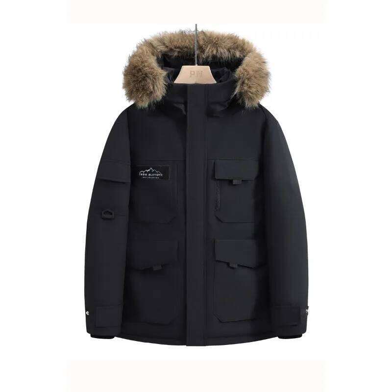 Outdoor Mountaineering Cotton-padded Fashionable and Casual Couple Down Jackets Men's Mid-length Thick Winter Workwear W260626 - view 4
