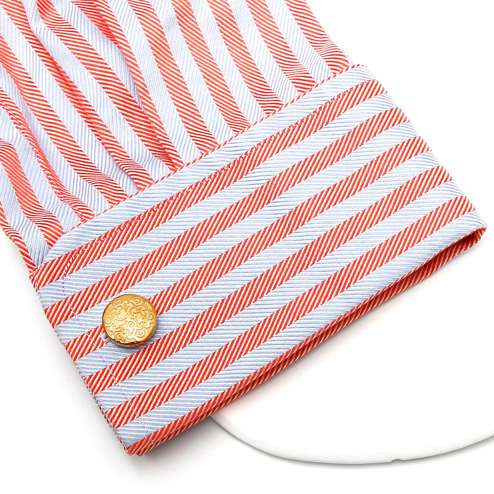 Cufflinks for Men TOMYE XK23044 Cute Pattern Golden Stainless Steel Round Dress Shirt Cuff Links Jewelry 260626 - view 6