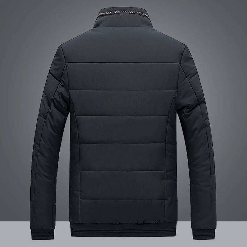 Puffer Mens Fleece Lined Parkas Stand Collar Men's Winter Warm Thick Coat Quilted Padded Jacket Outwear J260626 - view 5