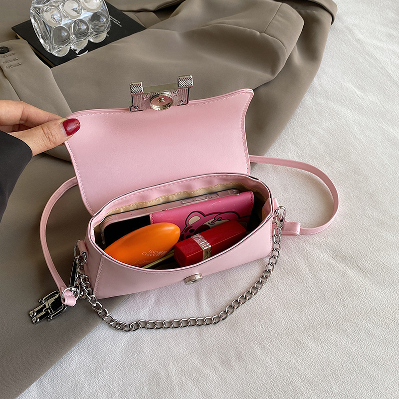 Early Spring New Unique Textured Chain Small Square Bag, Trendy Versatile Underarm Shoulder Crossbody Handbag For Women - view 5