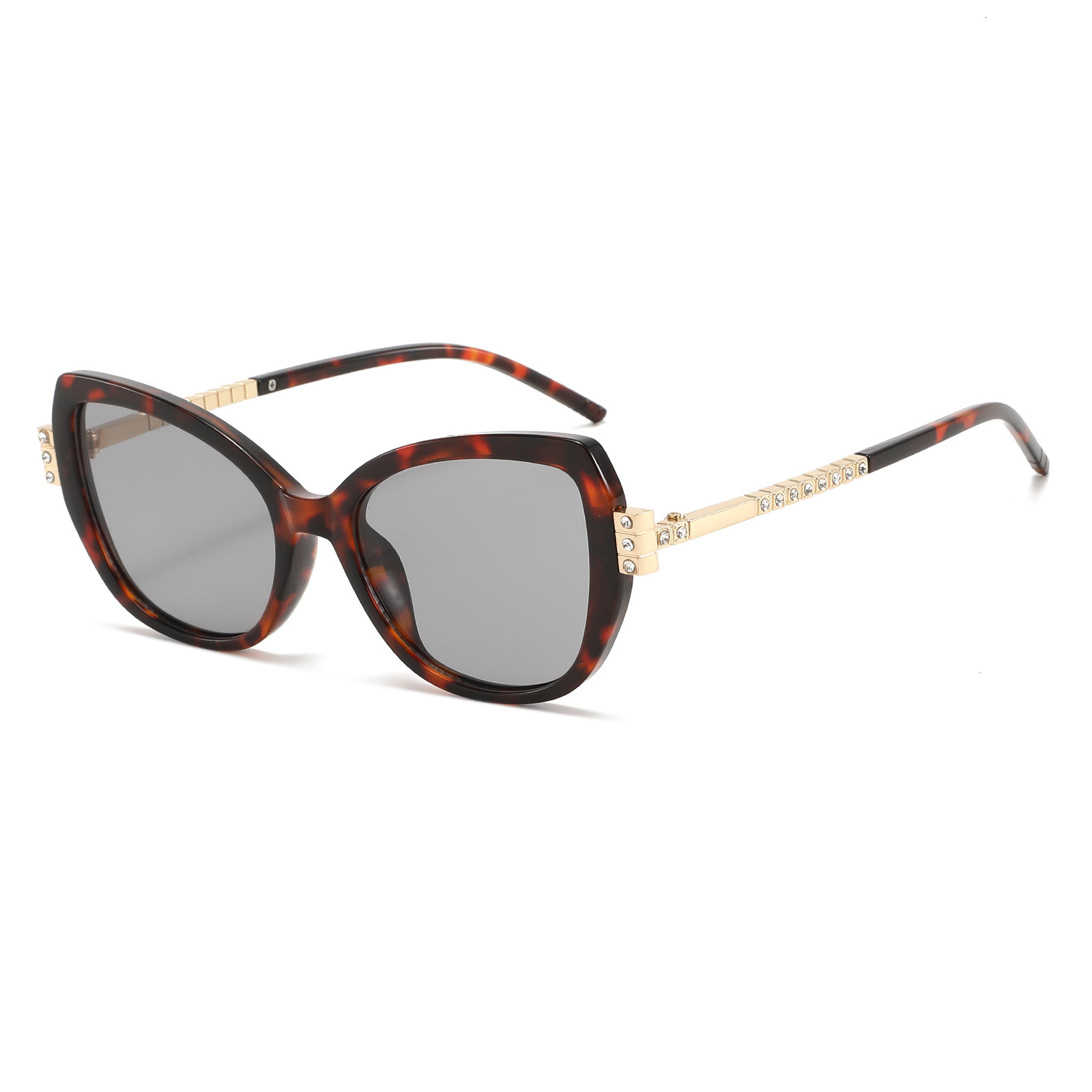 New Vintage Cat-Eye Sunglasses, European And American Style, Unique Street Fashion, High-End Luxury, Diamond-Embellished, UV Protection Sunglasses - view 4