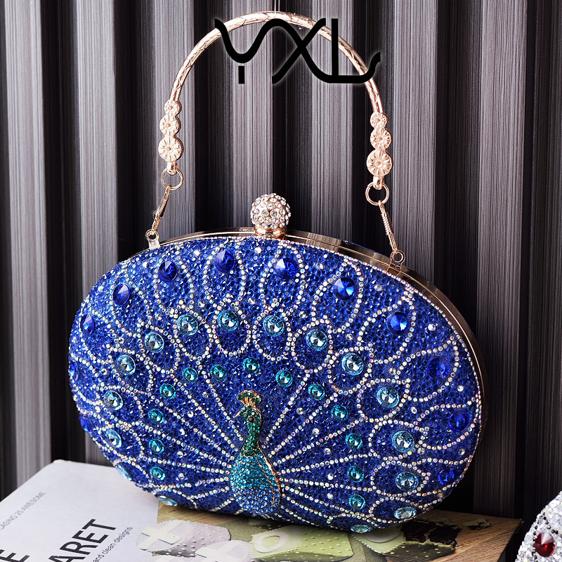 New Peacock Diamond-Studded Evening Cross-Border European and American Retro Style Party Black High-End Dress Bag Factory Direct Sale GLAMOR - view 4