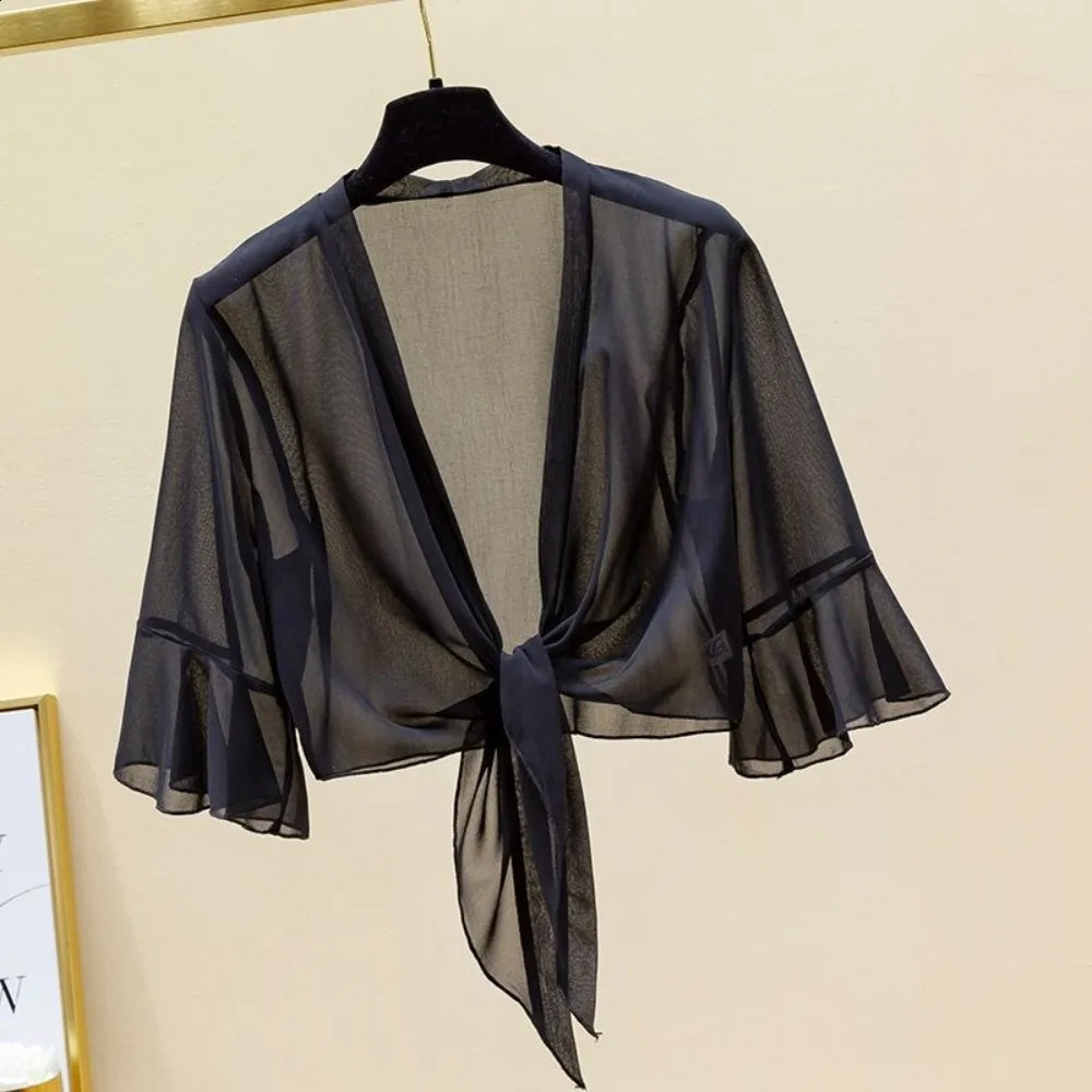 Cloak Chiffon Shawl Multicolor Short Thin Coat Tulle Shawl Women 260625