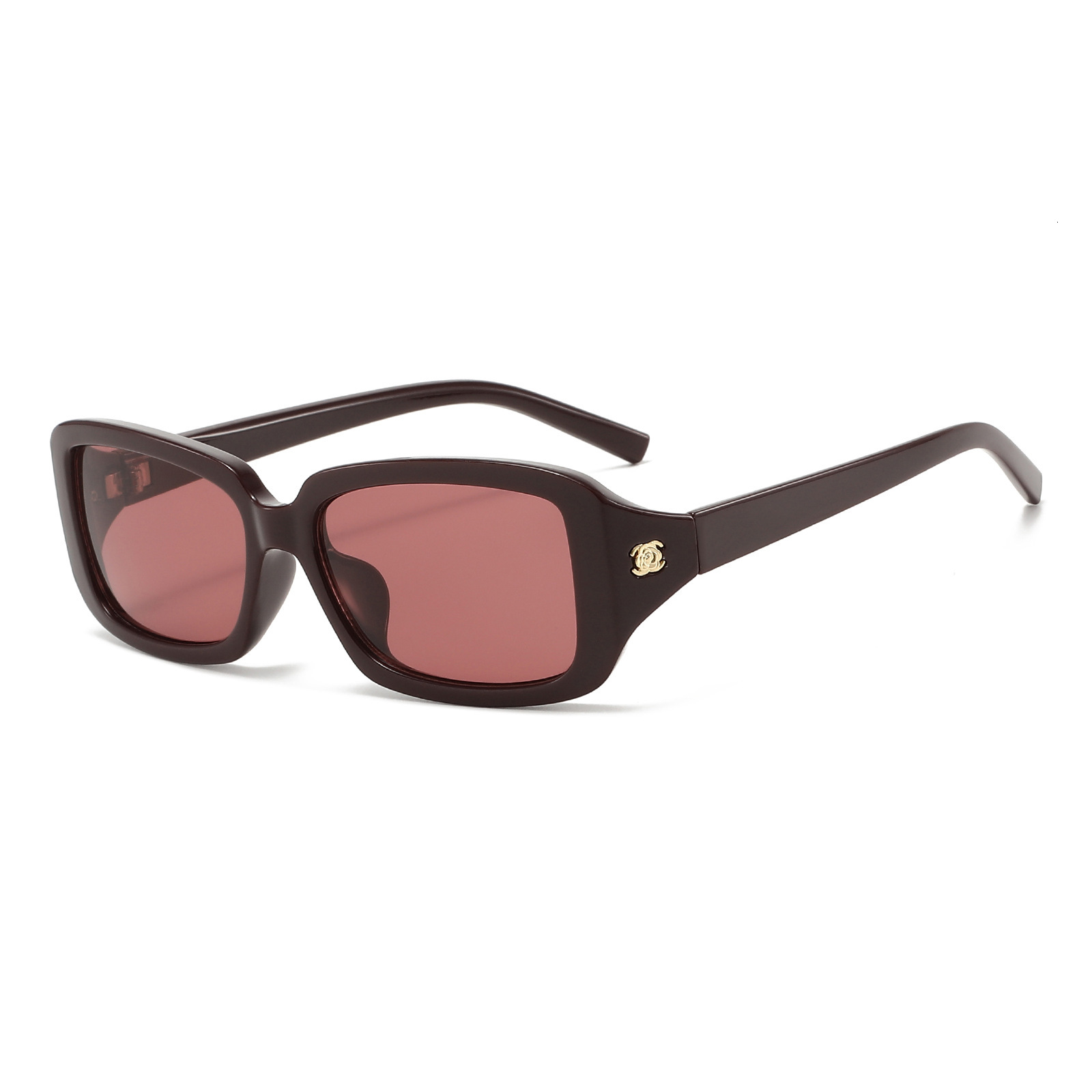 20 New Square Frame Retro Fashion Trend Rectangular High-End Casual Simple Sun Protection Sunglasses - view 5
