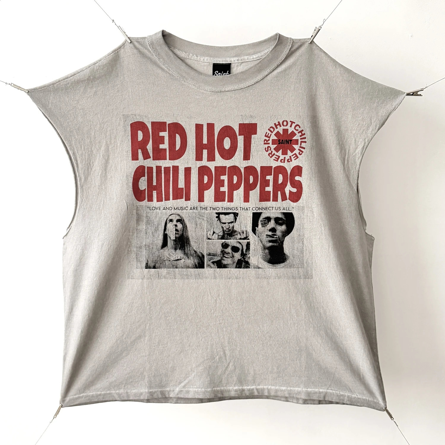 Washed Saint 26SS RHCP Cut Sleeves T-shirt Men Women Quality Tops Tee T Shirt 260626