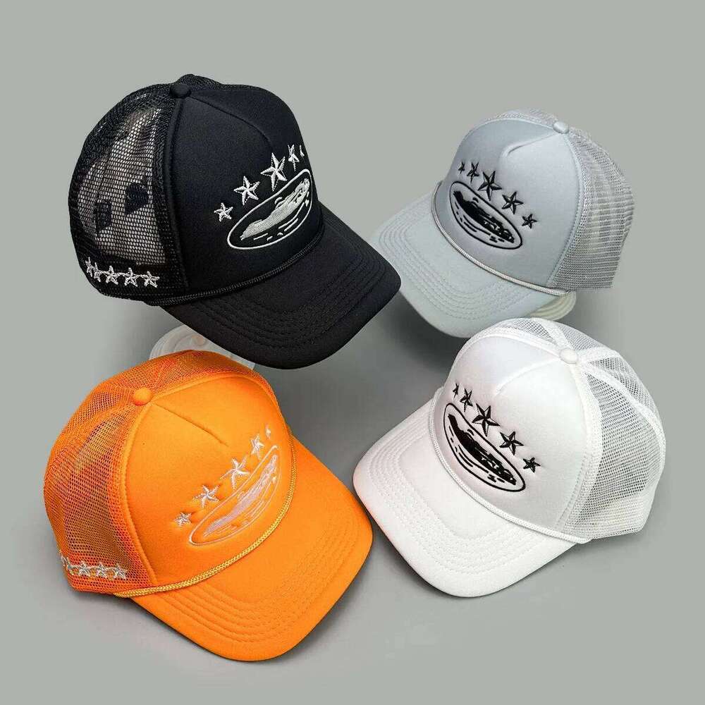 Cruise Ship Pattern Summer Five-star Mesh Cap for Men and Women Outdoor Beach Sun Protection Trucker Baseball Caps W260626