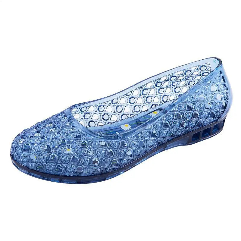 Size 36-40 Womens Sandals Summer Female Transparent Crystal Shoes Mujer Flowers Slip-On Clogs Breathable Flats Jelly Sandalias 1 260626 - view 7