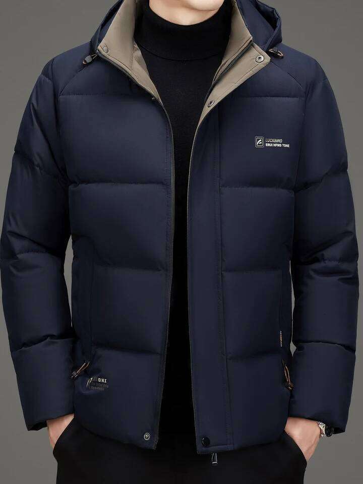 Men's warm jacket with detachable hood, casual business outdoor sports thick men's clothing, new winter style J260626