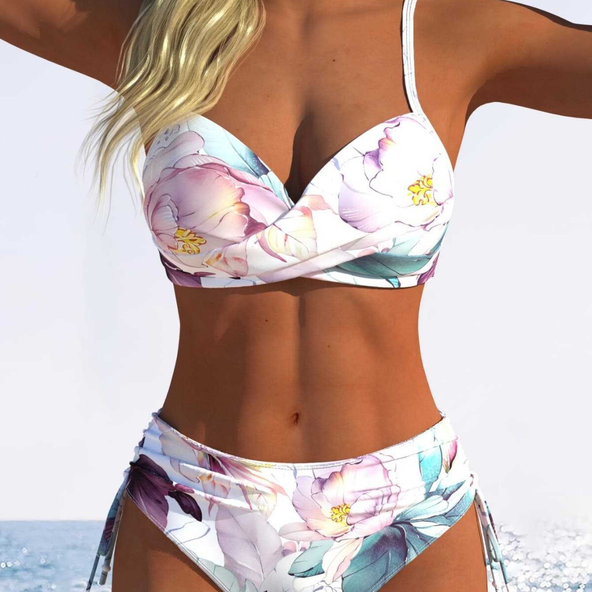 2026 New Women's Two-Piece Bikini Set, Casual, Sexy, Slimming, Summer Beach Vacation Surfing Simple Design - view 4
