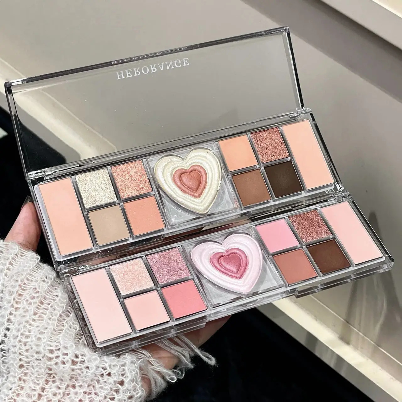 12-Color Tea Apricot Eye Makeup Palette Low Saturation Eyeshadow Palette Pearlescent Matte Shimmer Earth Color Eye Shadow Beauty 260626 - view 5