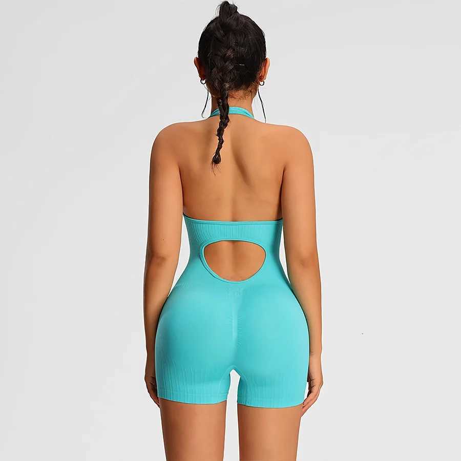 Gym Sportswear Woman Summer Rompers Combi-pants Women Jumpsuits Sport Yoga Clothes Female Fitness Overalls Shorts Bodysuit M260626 - view 7