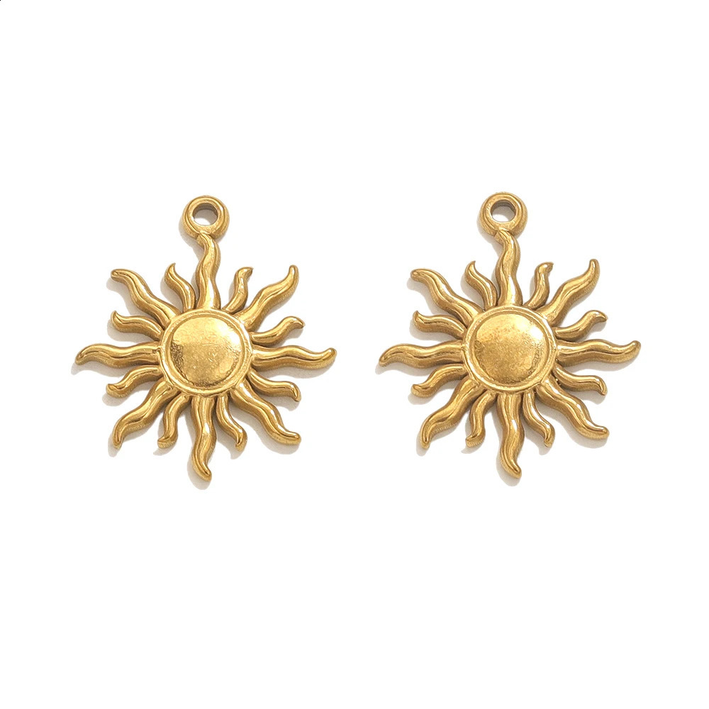 5pcs Stainless Steel Sun Charms for Jewelry Connectors Earrings Making Supplies DIY Jewelry Pendants Findings Accessories Crafts 260623 - view 5