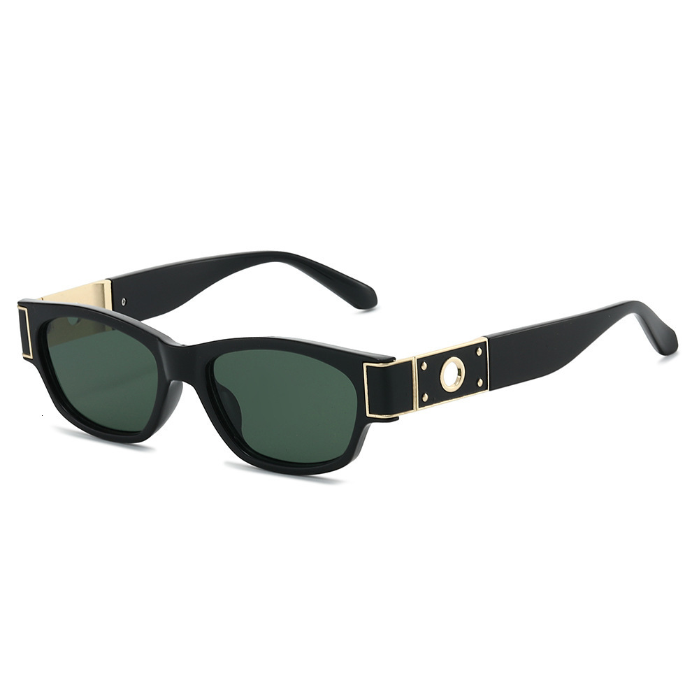 New Square Frame Sunglas, 2026 European And American Style, Unique Small Rectangular Round Hole, Narrow Frame, Fashionable Foreign Trade - view 6