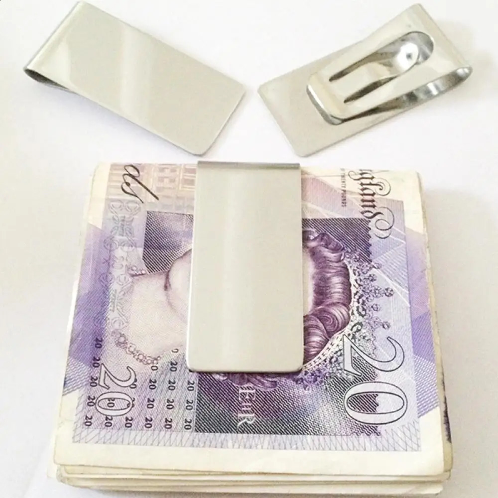 Black Money Clip Mens Stainless Steel Silver Cash Holder Male Mini Purse Metal Bill Clamp Slim Pocket ID Credit Card Folder 260626 - view 6
