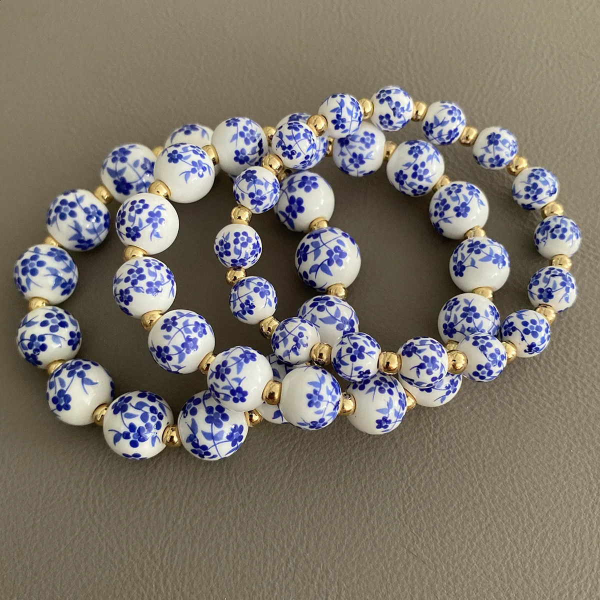 81012mm Blue and White Porcelain Beads Bracelet for Women Handmade Weave Elastic Rope Hand Strings Fashion Jewelry 2026 260617 - view 3