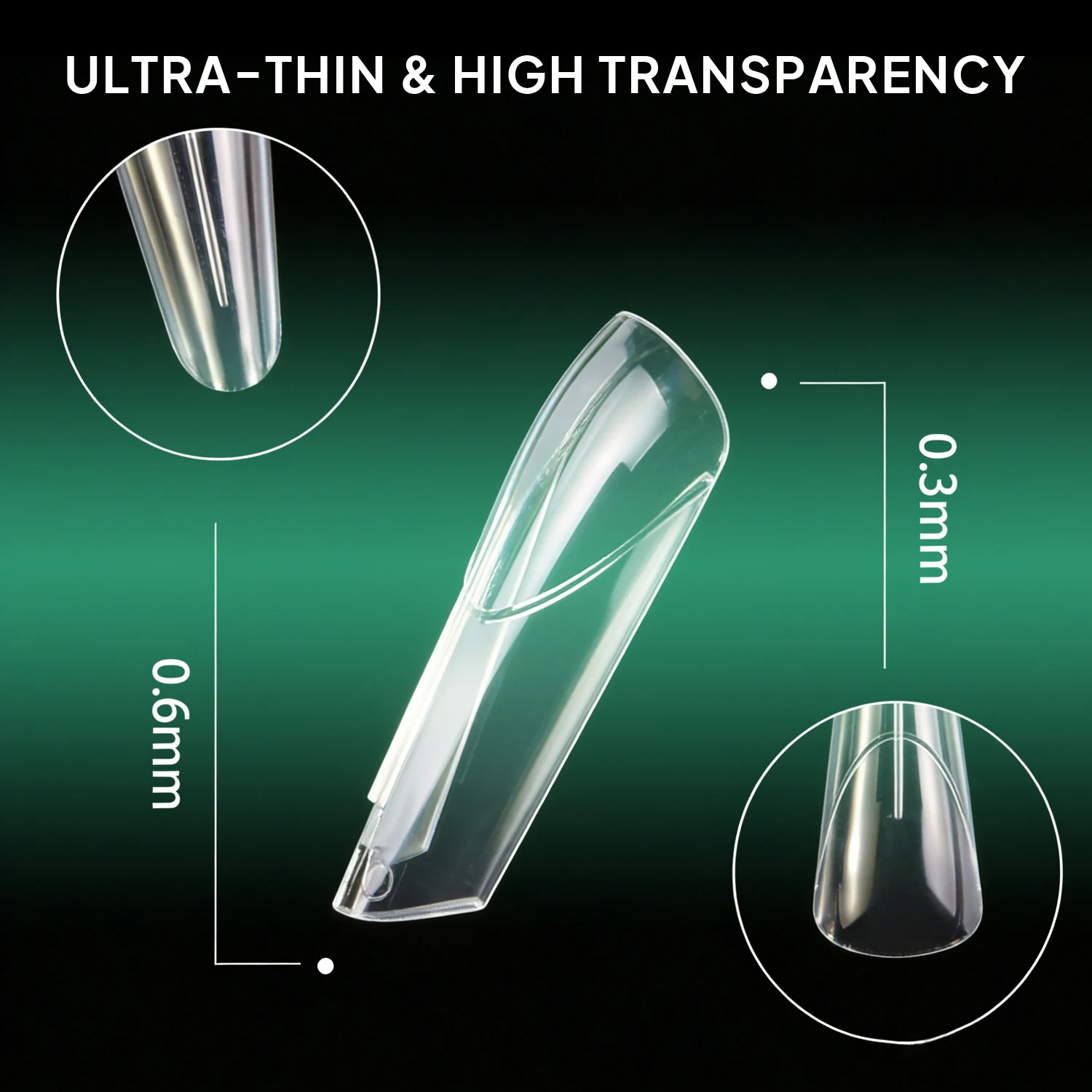 Nailpop French Tip Nail Forms Dual System Clear Acrylic Nail Extension Mold Square Ballet Shape 14 Sizes DIY Nail Art 140Pcs 260626 - view 6