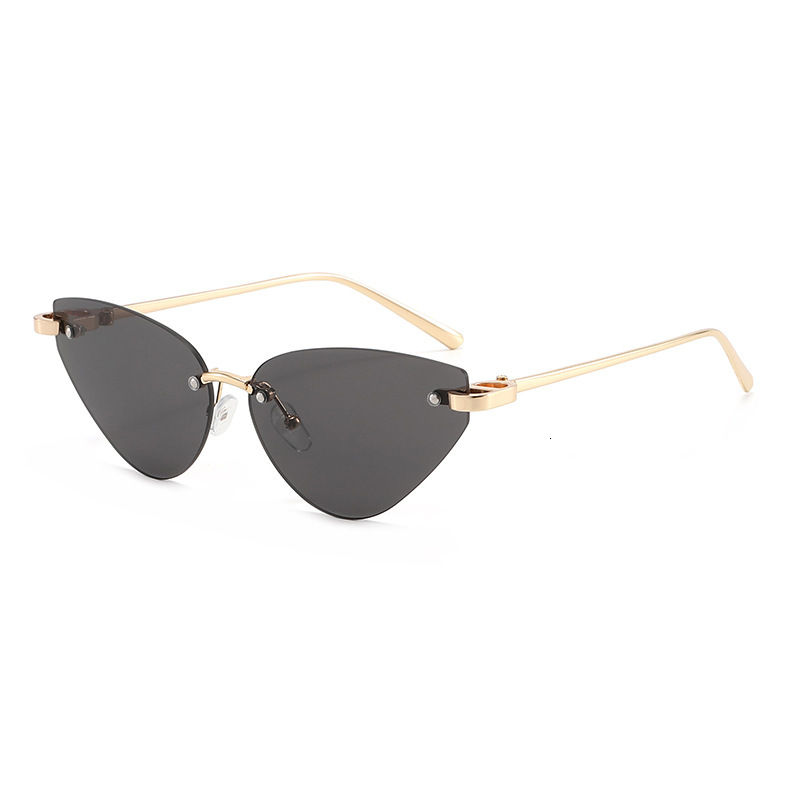 New Triangular Cat-Eye Frameless Cut-Edge European And American Fashion Sunglasses, Personalized Street Style High-End Sunglasses - view 5