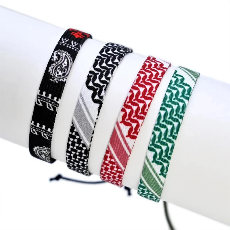 Multicolor Weave Kufiya Patterns Bracelets Handband Traditional Arabic Hand Rope 260617 - view 3