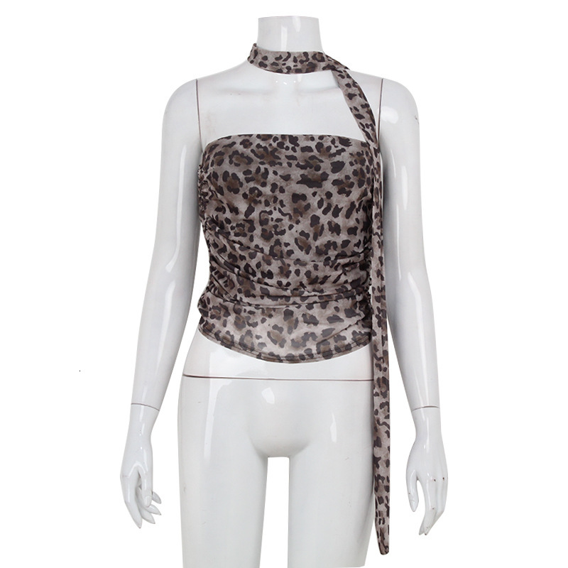 Womens Strapless Crop Top Womens Classic Leopard Print Slim Fit Hot Girl Thin Camisole For Women Daily Summer Beach Nightclub Outfits - view 6