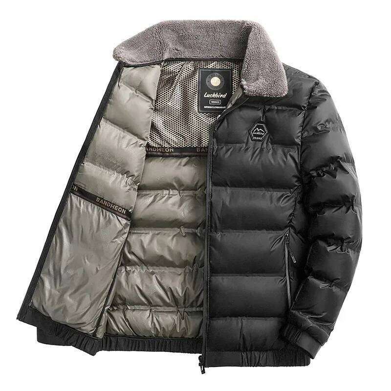 Winter Jacket Men Fleece Collar Graphene Self-heating Thicken Warm Casual Parkas Man Quality Cold Protection Coat Male Overcoat J260626 - view 3