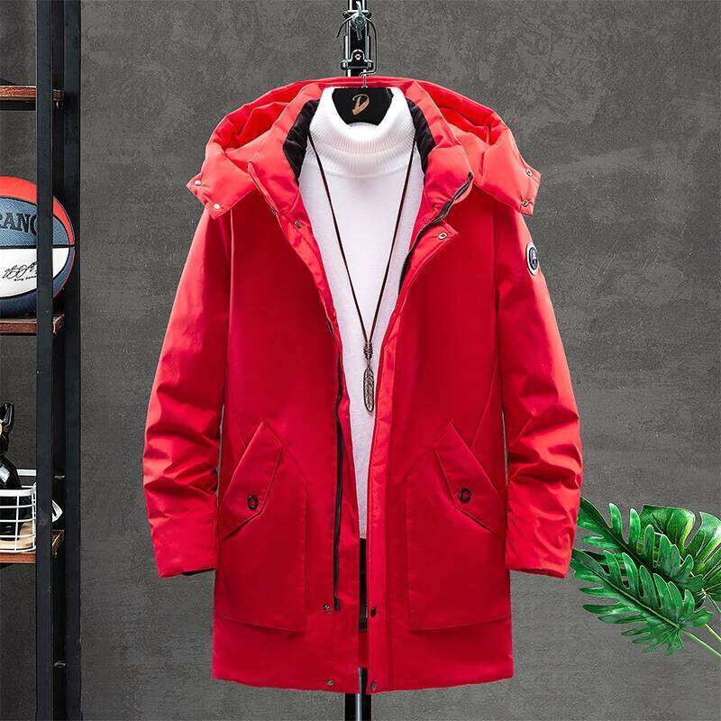 Outdoor Cold and Wind Protection Men's Mid-length Mountaineering Classic White Duck Down Couple Cotton-padded Jacket W260626 - view 6