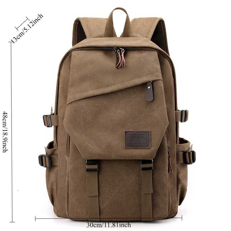 Large Capacity Backpack Outdoor Casual Mens Travel Bag Fashion Retro Canvas Backpack M260626 - view 4