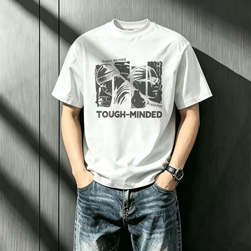 Baleno American Retro Style Men's Short-Sleeve T-Shirt, Summer Youth Heavy Cotton Loose Fit Large Size Half-Sleeve X - view 3