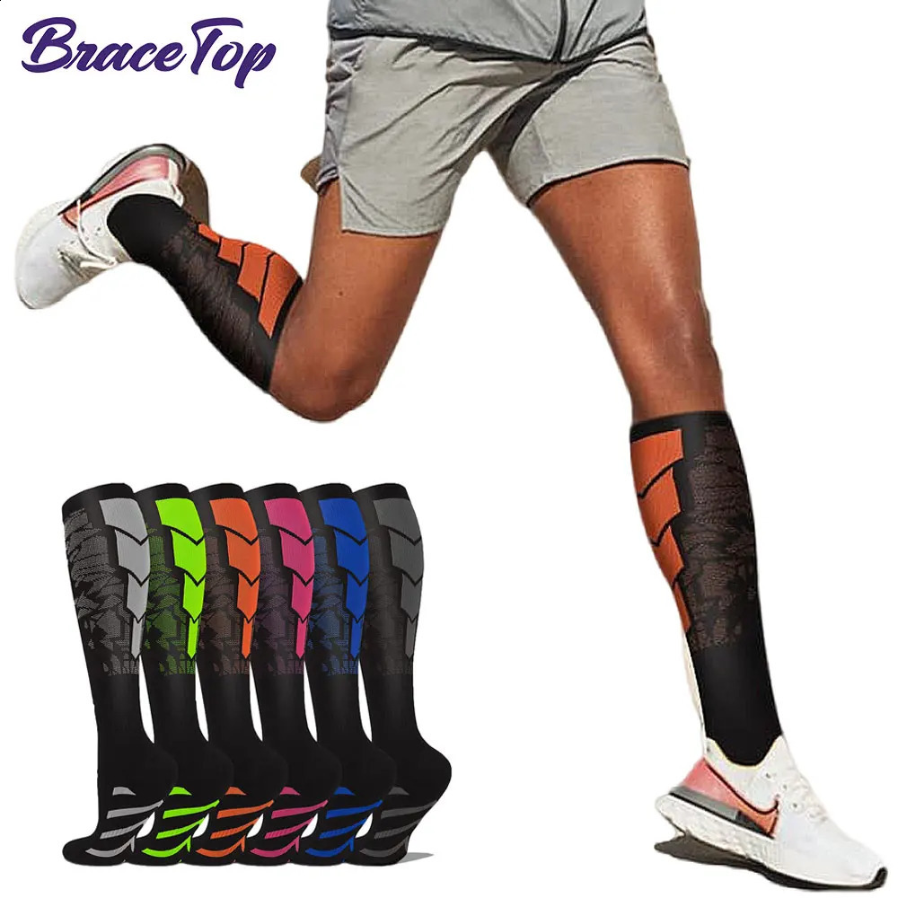 1 Pair Sports Compression Socks for Women and Men - Calf Support Socks for Running Nurses Flight Pregnancy Circulation Athletic 260626