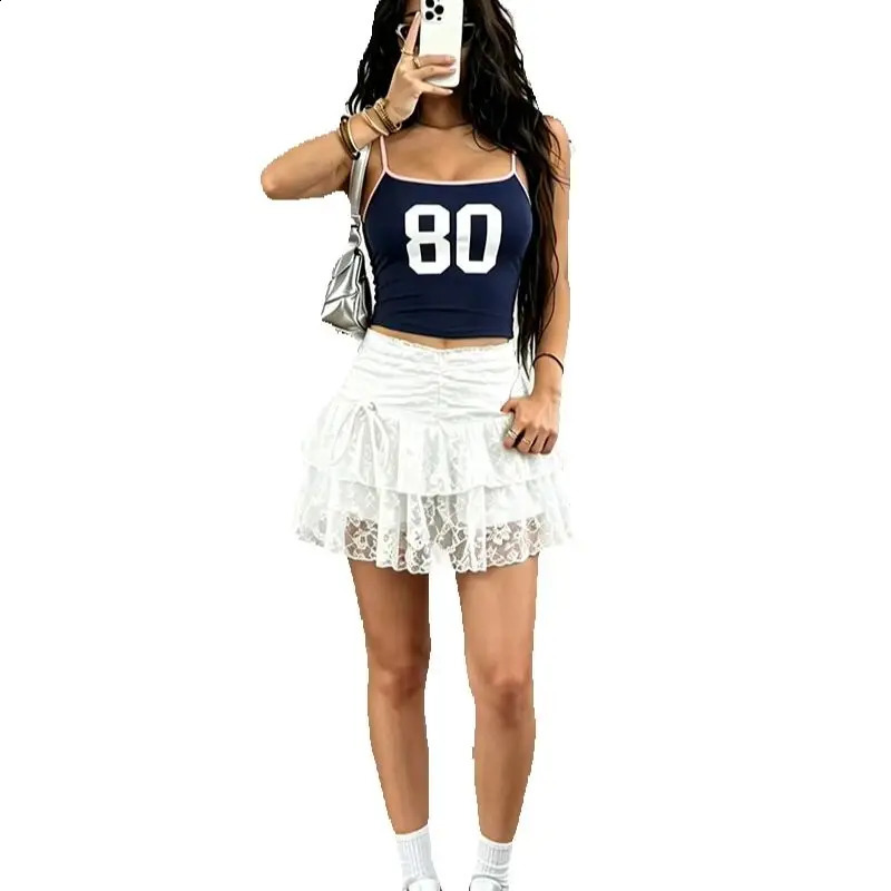 Womens outfit casual and elegant digital printed square neck camisole toplace solid color elastic waist skirt set 260626 - view 7