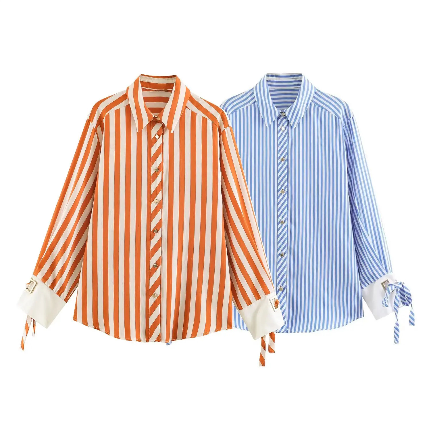 Willshela Women Fashion With Bow Striped Single Breasted Blouse Vintage Lapel Neck Long Sleeves Female Chic Lady Shirts 260626