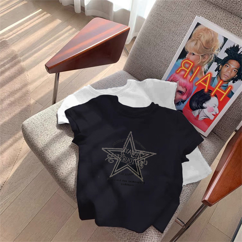 American Retro Printed Short Sleeve T Shirt For Women Summer New Style Niche Design Trendy Short Slim Fit Top - view 4