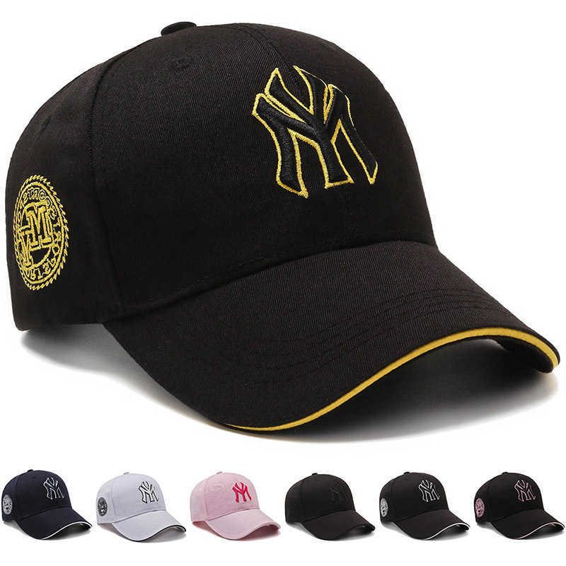 Black Four Seasons HatsMen Trendy Retro brooklyn Letter Embroidery Baseball Cotton Adjustable Casual Hat Hip Hop Sun Hats M260626