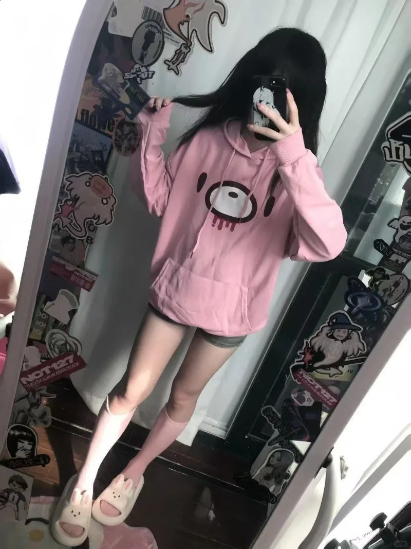 Autumn Lazy Women Casaul Gothic Sweatshirt Y2k Aesthetic Japanese Cartoon Print High Street Hoodied Harajuku Punk Clothes 260626 - view 5