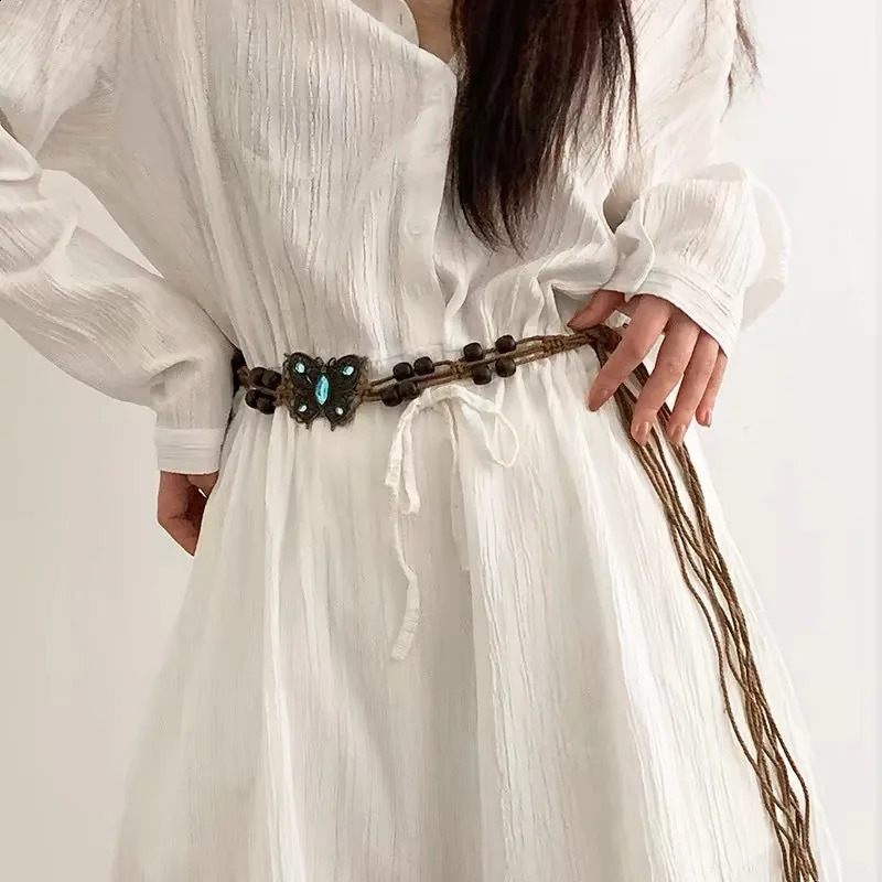 Bohemian retro braided ethnic waist rope accessories belt womens decoration with skirt highend chain 260625 - view 7