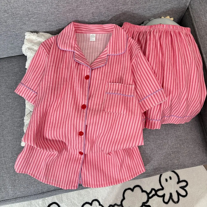2Summer shortsleeve cloud cotton pajama set for women comfortable and trendy shorts can be worn outside home wear 260625 - view 1