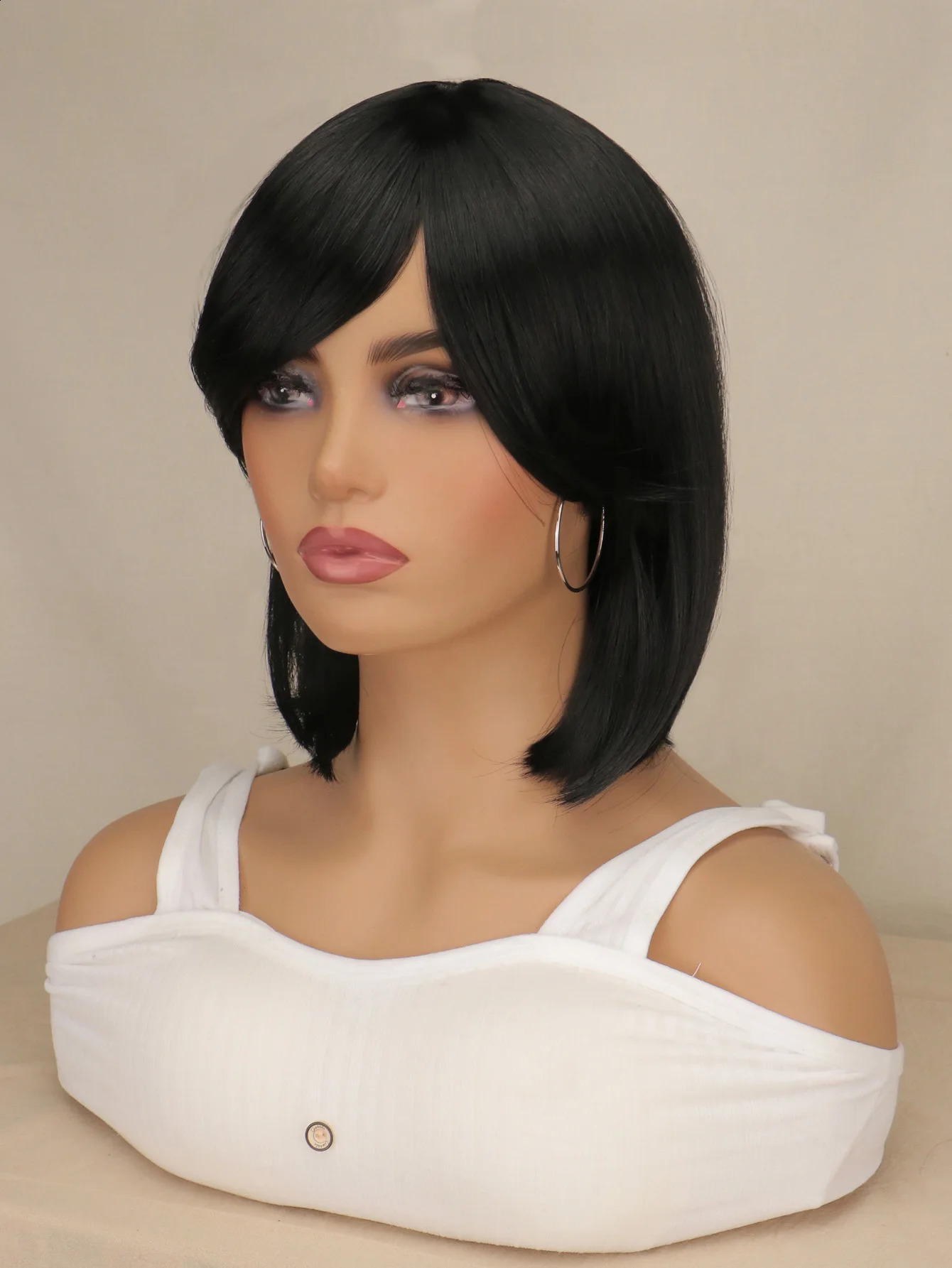 Short Bob Striaight Women Girls Wigs Natrual Black Light Brown Dark Brown Heat Resistant Synthetic Hair Wigs 260625 - view 6