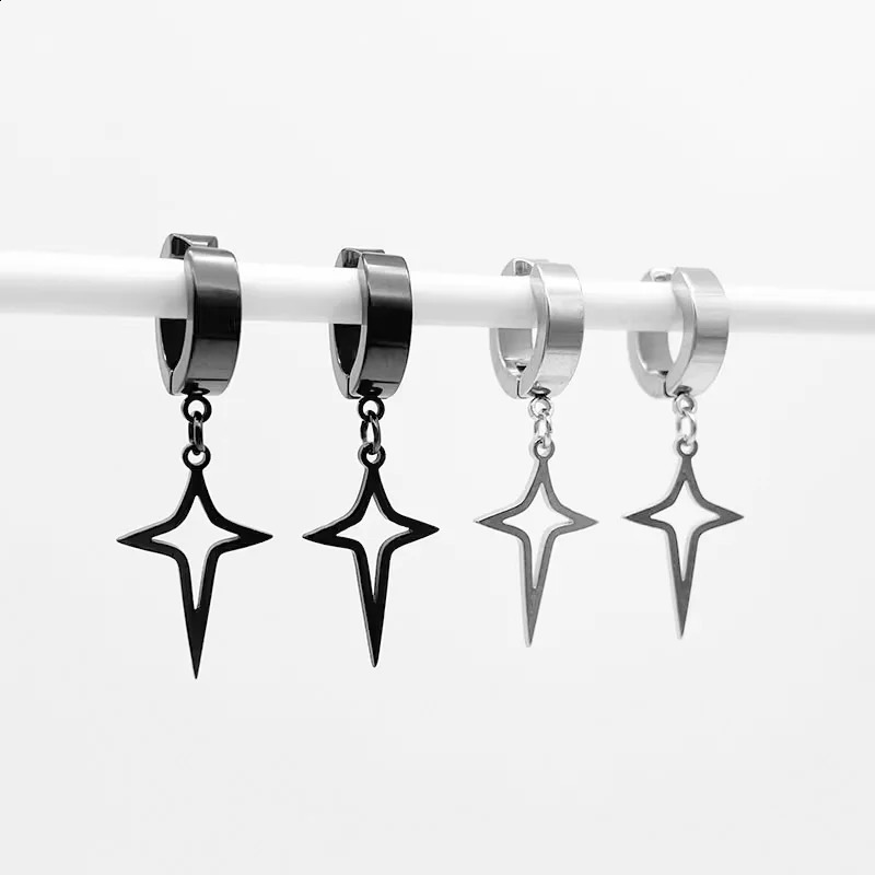 1Pair Clip On Hoop Earrings For Men Women Stainless Steel No Piercing Earring Ear Silver Black Colors Huggie 260623 - view 3